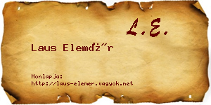 Laus Elemér névjegykártya