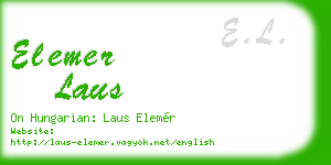 elemer laus business card
